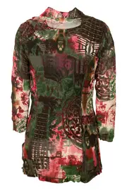 Mesh Print Top W Cami--CLA-3846