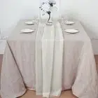 72" Ivory Chiffon Extra Long Table Top Runner Wedding Party Banquet Supplies
