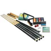 Snooker Pool Billiard Table Accessories Kit Pack Cues Balls Triangle Brush Rules Chalk Cover Rest