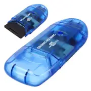 Memory Card Reader To USB 2.0 - Adapter For MMC/SD/SDHC Blue TF Card US
