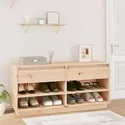 Shoe Cabinet, Shoe Storage Rack Shoe Organiser Shoe Cupboard Shoe Cabinet 110x34x52 cm Solid Wood Pine