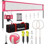 Olybeaka Portable Volleyball Badminton Net Set