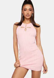 [Bailey Rose] Gingham Cut Out Mini Dress