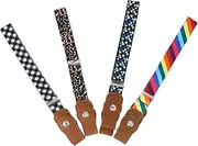[WRITWAA] Boys Girls Boys and Girls Elastic Waist Belts 4pcs Fashion Imitation Leather Stretch Belts Buckle