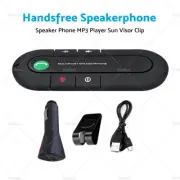 Sun Visor Clip Car Charger Bluetooth-compatible Handsfree Speaker MP3 Player