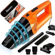 Car Vacuum Cleaner - Zemic Portable & Corded High Power for Car Cleaning Car Accessories, DC 12V, 120W 5.5 KPA, Vaccune Cleaner for Home Multipurpose Handheld Plastic Wet and Dry Vacuum (SAORGM206)