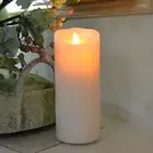 Rechargeable Moving Flicker Wax Pillar Led Candle Flameless with Remote Set of 3