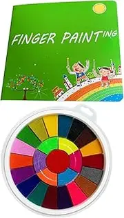 Finger Painting Kit and Book, 25 Colors Stamp Pad with Finger Paint Paper Book, Washable Finger Painting Kit,DIY Crafts Painting,Colorful and Easy Clean Up