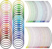 [GTILE] 80 Pcs Wire Keychain Cable Steel Wire Key Ring 20 Colors of 5.9 Inches Stainless Steel Key Ring Loop Holder for Hanging Luggage Tags, Keys and ID Tag Storage