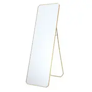 Full Length Floor Mirror Vanity Body Makeup Free Standing Wall Hanging Leaning Hallway Bedroom Dressing Room with Folding Stand 45x2x140cm