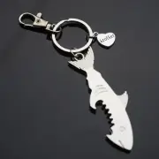 Shark Shaped Keychain Smooth Bottle Opener Gift - Brother Heart Charm with Clip