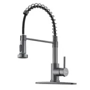 WEWE Black Stainless Kitchen Faucet, Faucet for Kitchen Sink with Pull Down Spra
