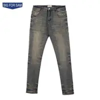 在飛比找ETMall東森購物網優惠-BIG FOR SAM國潮牌做舊牛仔褲