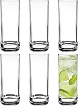 Glasses Drinking Set - 290ml Classic Clear Reusable Drinking Glasses,6X Tumblers Dishwasher Safe Shatterproof Drinkware for Cocktail Beer Ice Tea Wine Whiskey