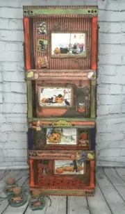 Vintage Halloween Spice Rack Organizer old Postcards krazed dezigns