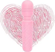 Mini Wand Massager for Women, Small Cordless Hand-held Massager, Quiet, Rechargeable Massager for Neck, Shoulder, Back (Pink)