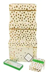 Kate Spade Nesting Box Set 3 Flamingo Dot Confetti Gold HTF Rare NWT + Gifts