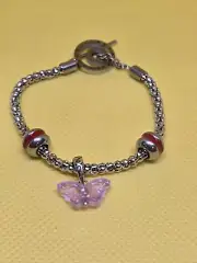 Authentic Pandora Charm Bracelet With charm included as picture.7 inches