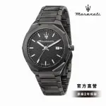 【MASERATI 瑪莎拉蒂 官方直營】STILE 獨我風格系列石英手錶 雕紋X極致灰 不鏽鋼鍊帶 45MM R8853142001