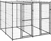 Outdoor Dog Kennel with Roof, Large Heavy Duty Run, Pet Cage for Dogs, Kennels, House, & Enclosure