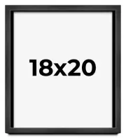 18x20 Shadow Box Frame Grey Charcoal Black | 0.875 Inches Deep | Solid Wood Shad