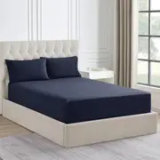 Ddecor Home 1500 Thread Count Premium Cotton Blend Combo Set - Indigo