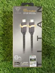 TITAN LED HDMI CABLE • 6 ft. Braided Cord • 8K DHDR • 120Hz ULTRA HIGH SPEED