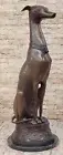 Greyhound Whippet Brass Bronze Patina Sculpture Figure Statue Art Deco Gift Art