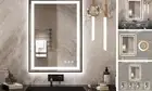 LED Mirror, 20x28 Inch Black Framed 28"L x 20"W Front and Backlit With Frame
