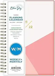 Blue Sky 2021-2022 Academic Year Weekly & Monthly Planner, 5" x 8", Flexible Cover, Wirebound, Cali Pink (130621)