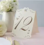 Ginger Ray Butterfly Table Wedding Ivory and Gold, Numbers 1-12