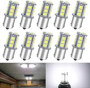 JAVR - Pack of 10-6500K White 1156 BA15S 1141 1003 1073 7506 LED Bulbs 5050 18-SMD Replacement Lamps for 12V Interior RV Camper Trailer Lighting Boat Yard Light Brake Tail Bulbs
