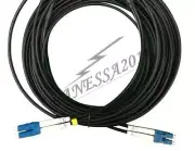 100M LC to LC UPC Duplex Single Mode Black Armored PVC Fiber Patch Cord Cable