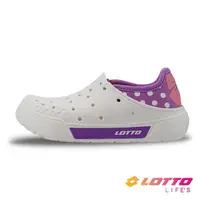 在飛比找momo購物網優惠-【LOTTO】童鞋 Salina輕量洞洞鞋(白/紫-LT2A