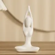 White Ceramic Yoga Pose Statue Sculpture Yoga Girl Desktop Decoration Statues Sculpture Figure Art Figurine Home Decor