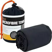 Milestone Microfibre Camping Towel - Black, Large