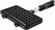 Cabilock Nonstick Waffle Maker Mold, Cast Aluminium Waffle Pan for DIY Baking, Ideal for Kitchen Use, Black, 33.5 X 21 X 3.2 Cm