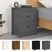 1/2x Solid Wood Pine Bedside Cabinet End Table Organiser Multi Colours vidaXL
