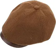 [Baluue] Chic Vintage Beret Hat for Women Stylish Cap for Dressy Occasions Breathable Elegant Facial Slimming Design Newsboy Style Light Brown