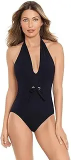 [Amoressa] Women's Swimwear Jupiter Soft Cup Adjustable Halter One Piece Swimsuit