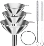 6 Pcs Stainless Steel Kitchen Funnels Set for Filling Bottles Flask Cooking