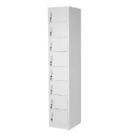 8 Door Metal Locker Office Storage Cabinet Steel School Lockable Light Grey GOPH