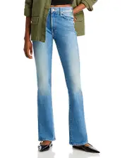 Mother The Outsider Sneak High Rise Flare Jeans in Flag Me Down