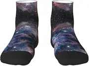 [JBYJBX] Universe Milky Way Galaxy Print Adult Socks Womens Mens Workout Thermal Cozy All-Season Gift Holiday Articles Use