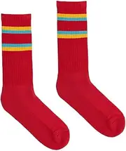 [kabak] Sports Socks Calf Length Terry Towelling 80s Retro Style Aerobics Running Yoga Unisex Colours Elastic Cuffs Breathable