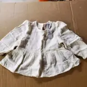 Old Navy 18-24 Mo Long Sleeve Peasant Type Top NWT Cream Colored