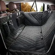 lufebut Dog Car Seat Cover - Waterproof Pet Hammock with 4 Bags Side Flap