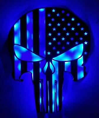 Personalized Punisher, Punisher Flag, Punisher LED sign, man cave light up sign