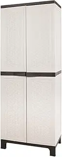 Giantz Outdoor Storage Cabinet, 173cm Tall Cupboard Tool Box Garden Shed Shelving Storages Bench Tools Chest Organiser Home Furniture Garage Setting, Lockable Adjustable Shelves Light Grey