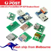 USB2.0/3.0 Female/Male DIP SOP Breakout Board Pinout Header Arduino Pi AU Stock